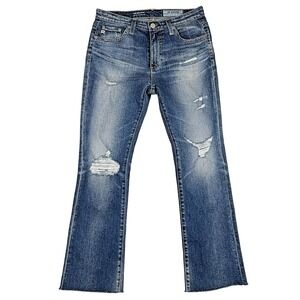 AG Adriano Goldschmied Womens 26R The Jodi High‎ Rise Slim Flare Crop Jeans Blue